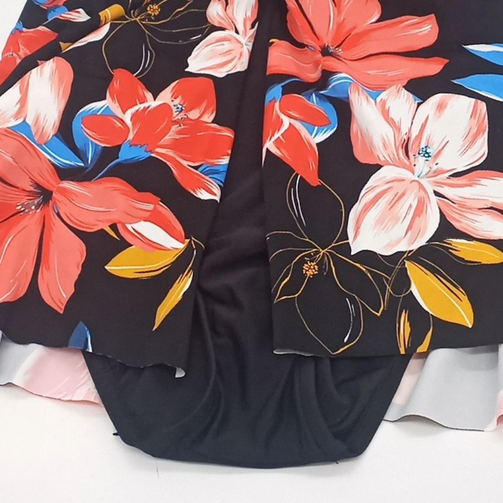 Swim Solutions Floral Park Tummy Control One-Piece‎ Swimdress Black 14 - Picture 6 of 14